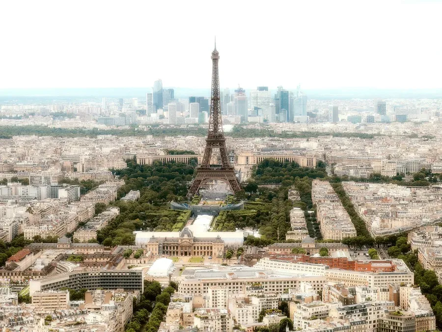 Tour Eiffel vue aerienne, Paris